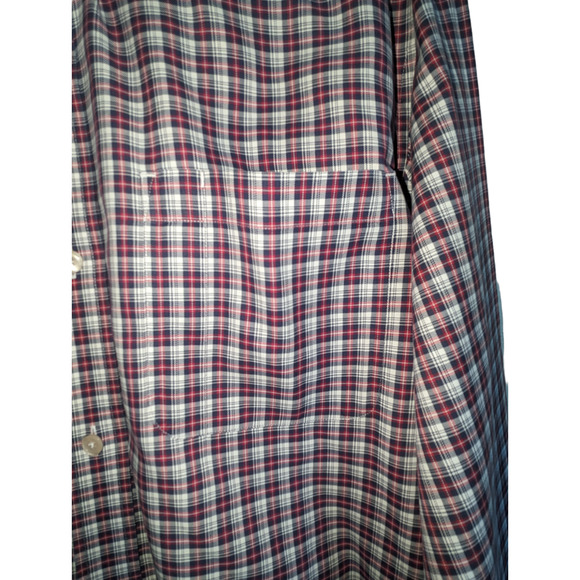 Duluth Trading Co. Mens XL Red White Plaid Shirt Trim Fit Collar Long Sleeves - Picture 9 of 12
